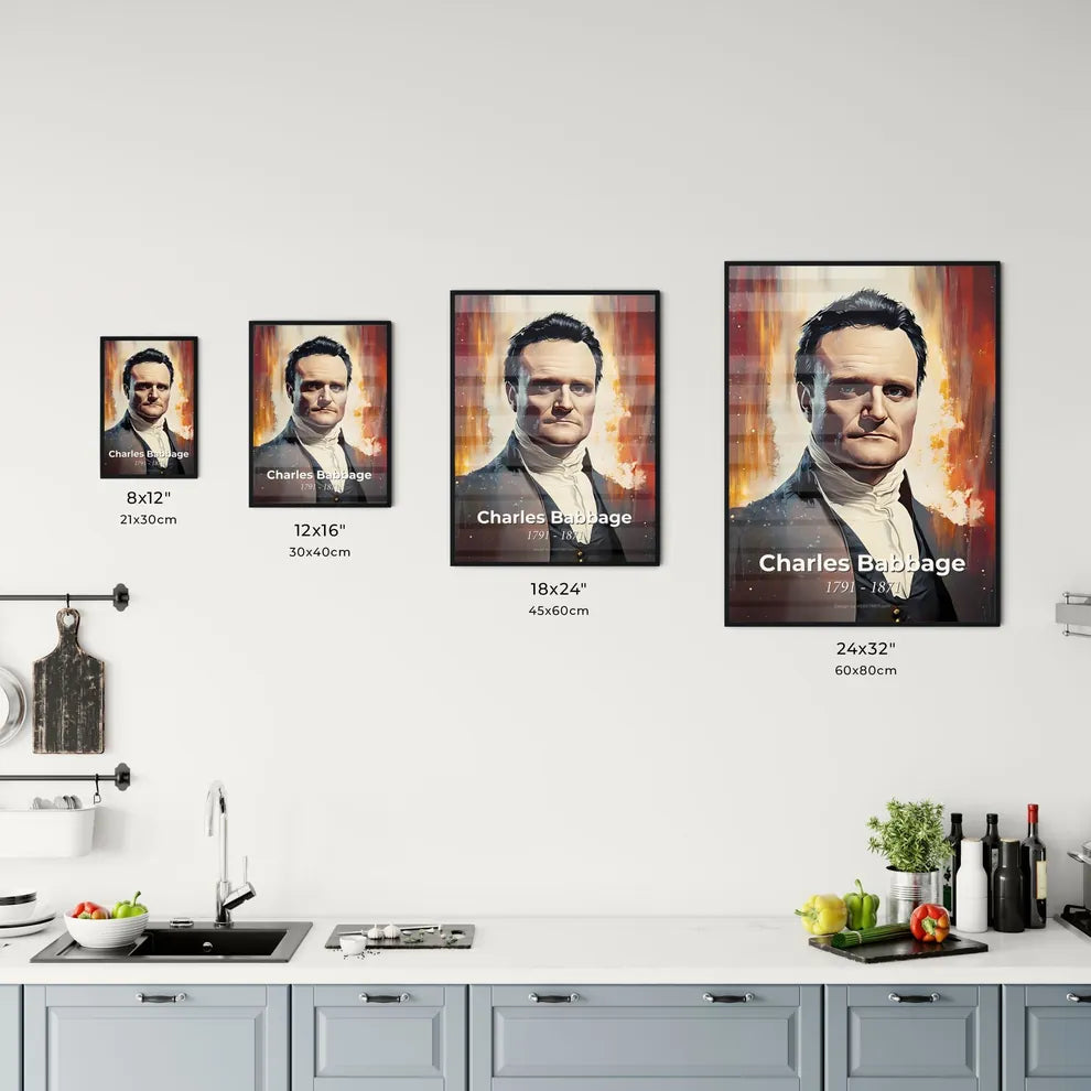 Portrait of Charles Babbage Size Chart