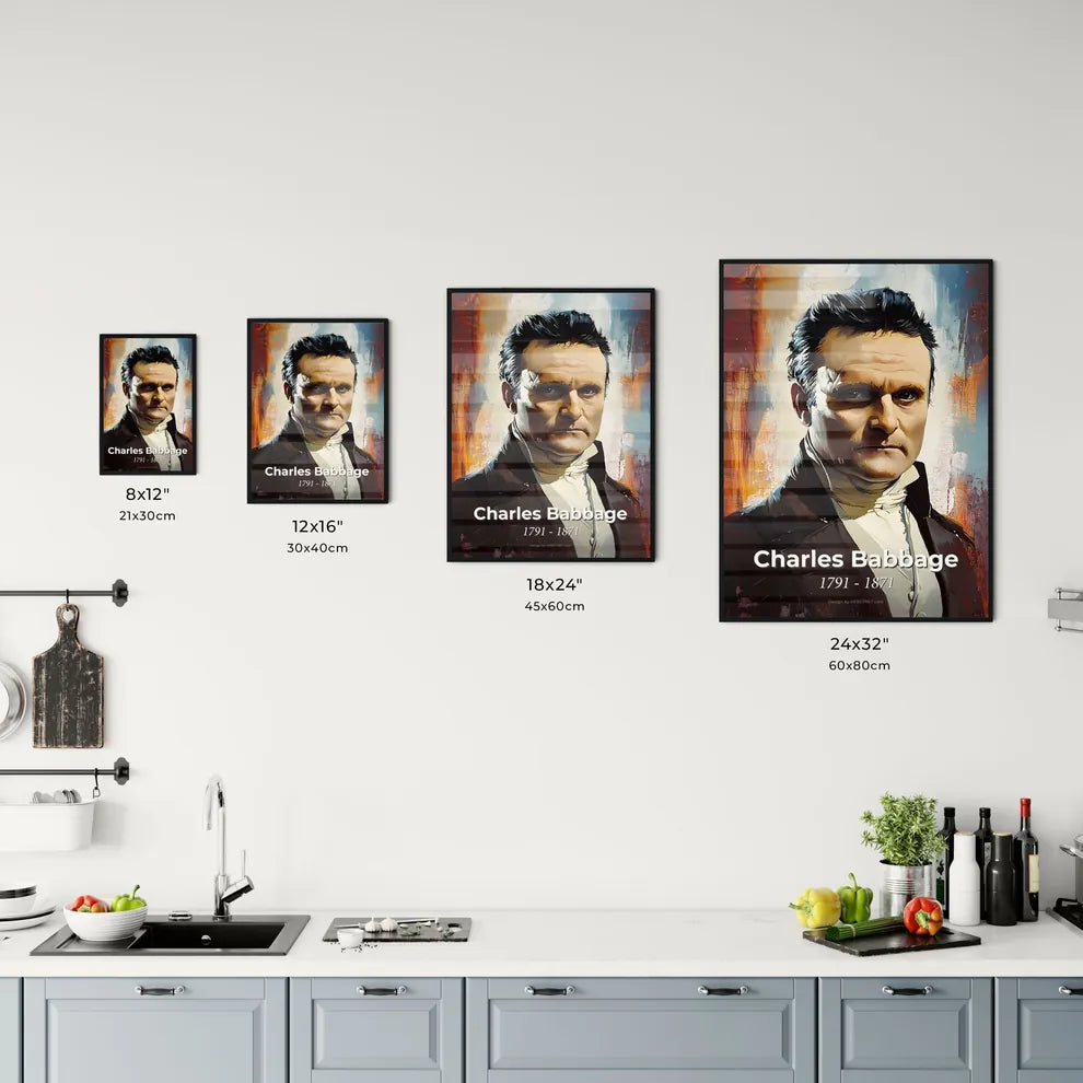 Portrait of Charles Babbage Size Chart