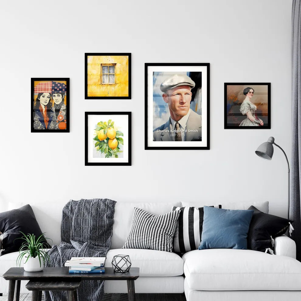 Portrait of Charles Kingsford Smith, 1897 - 1935. Impressionistic painting of a man in a suit and tie. Interior Design