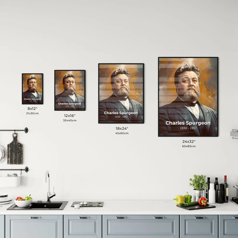 Portrait of Charles Spurgeon Size Chart
