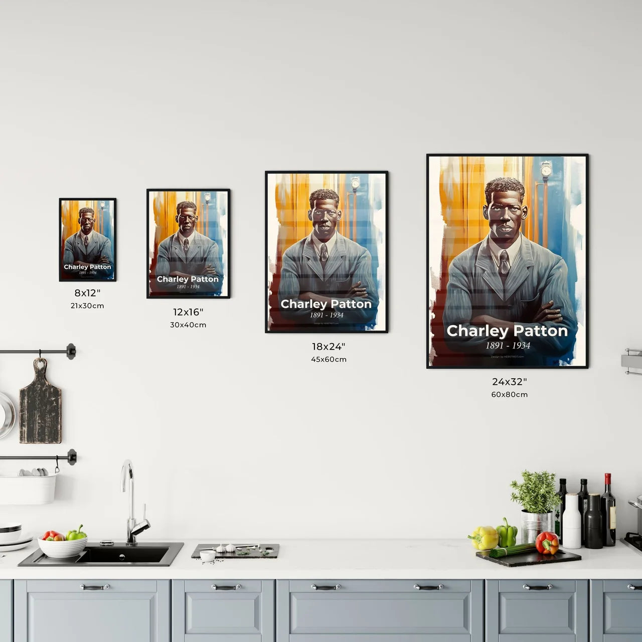 Portrait of Charley Patton Size Chart