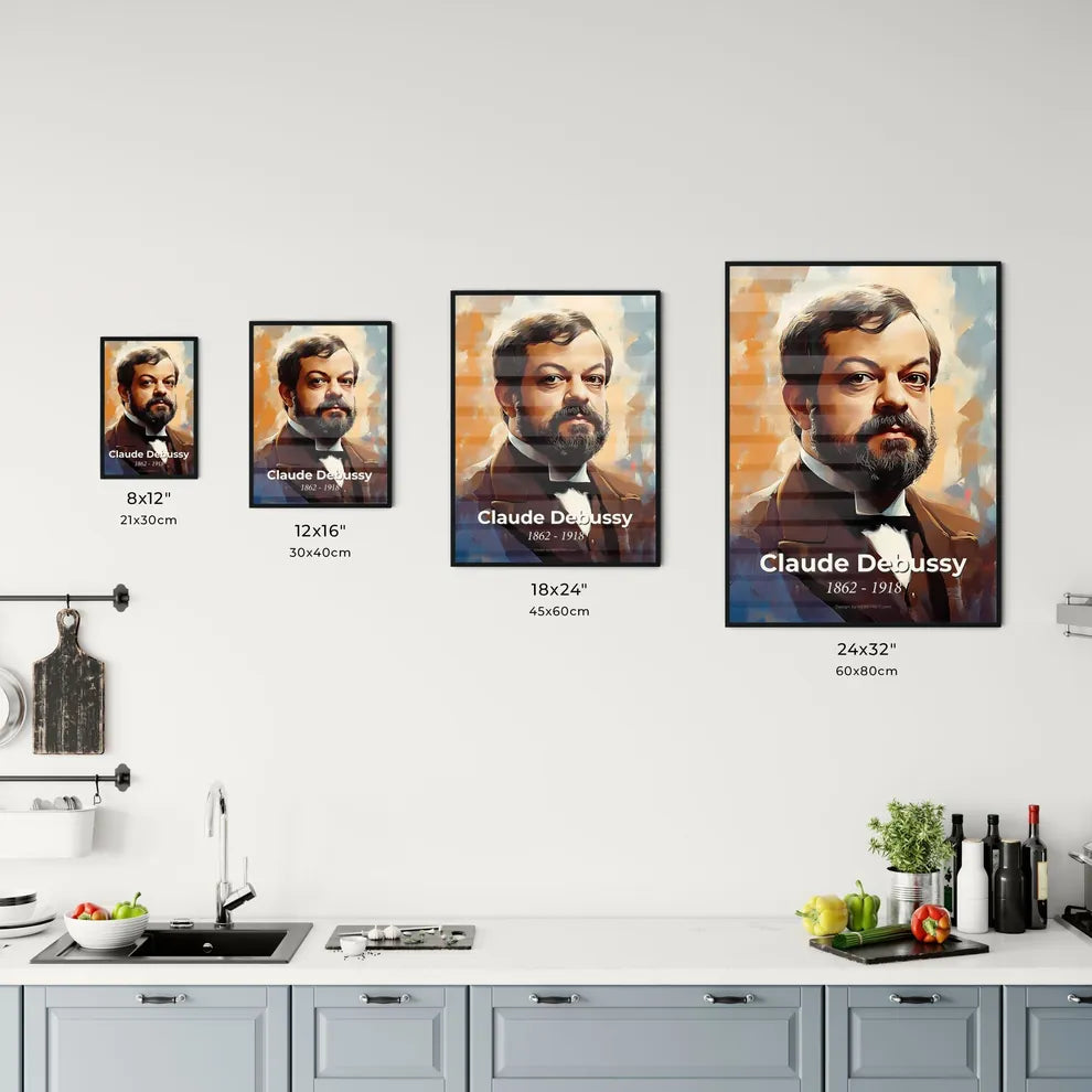 Portrait of Claude Debussy Size Chart