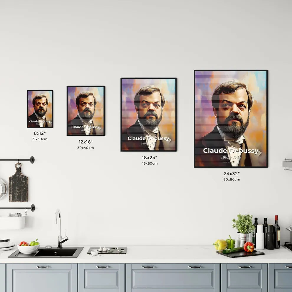 Portrait of Claude Debussy Size Chart