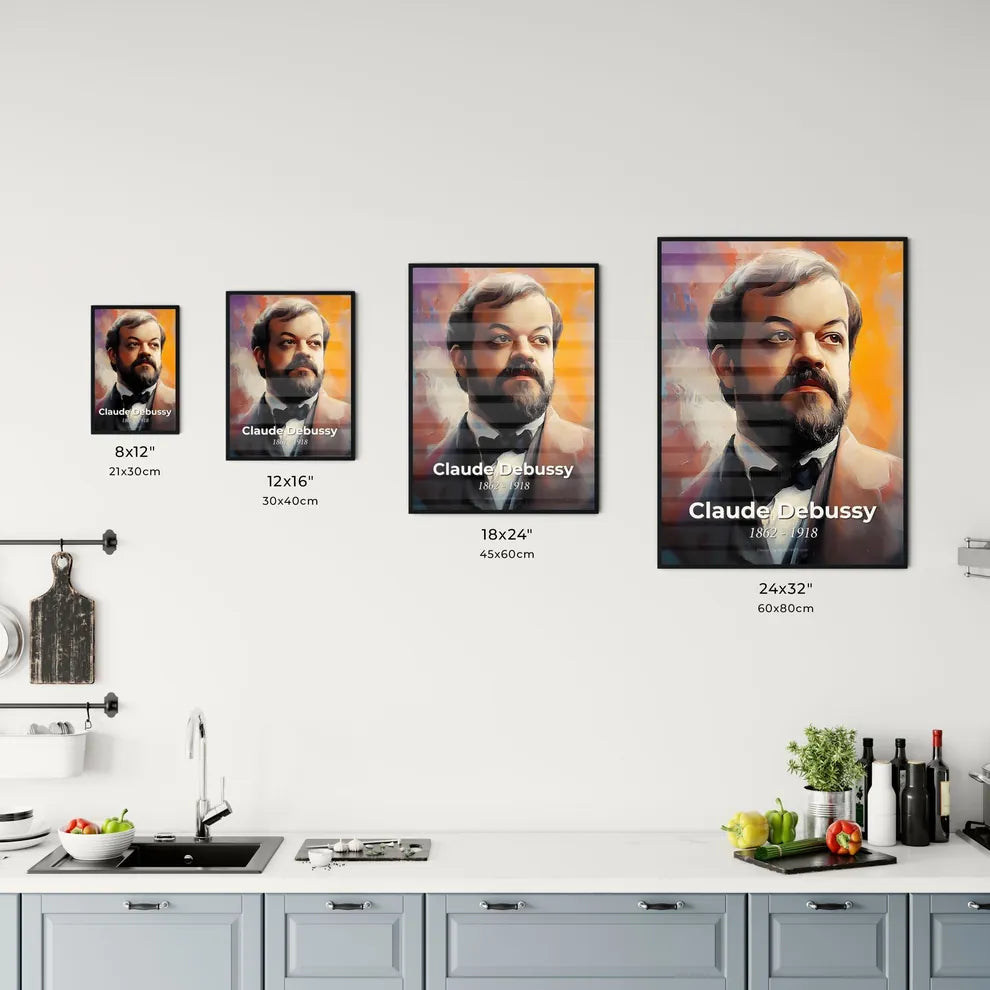 Portrait of Claude Debussy Size Chart