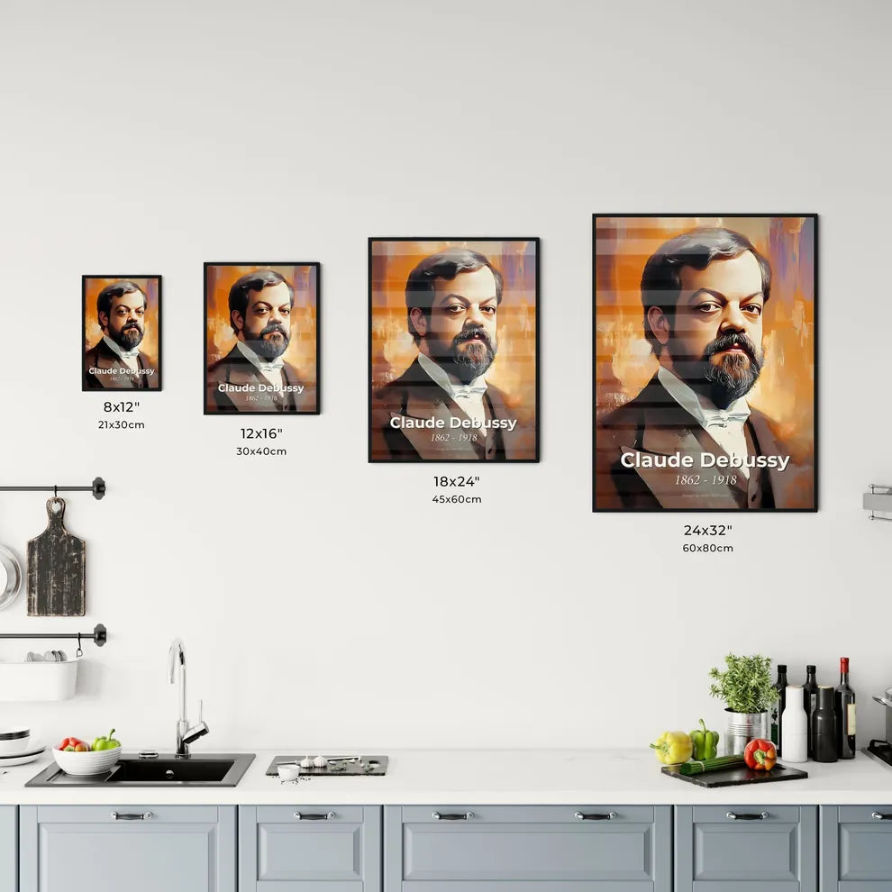 Portrait of Claude Debussy Size Chart