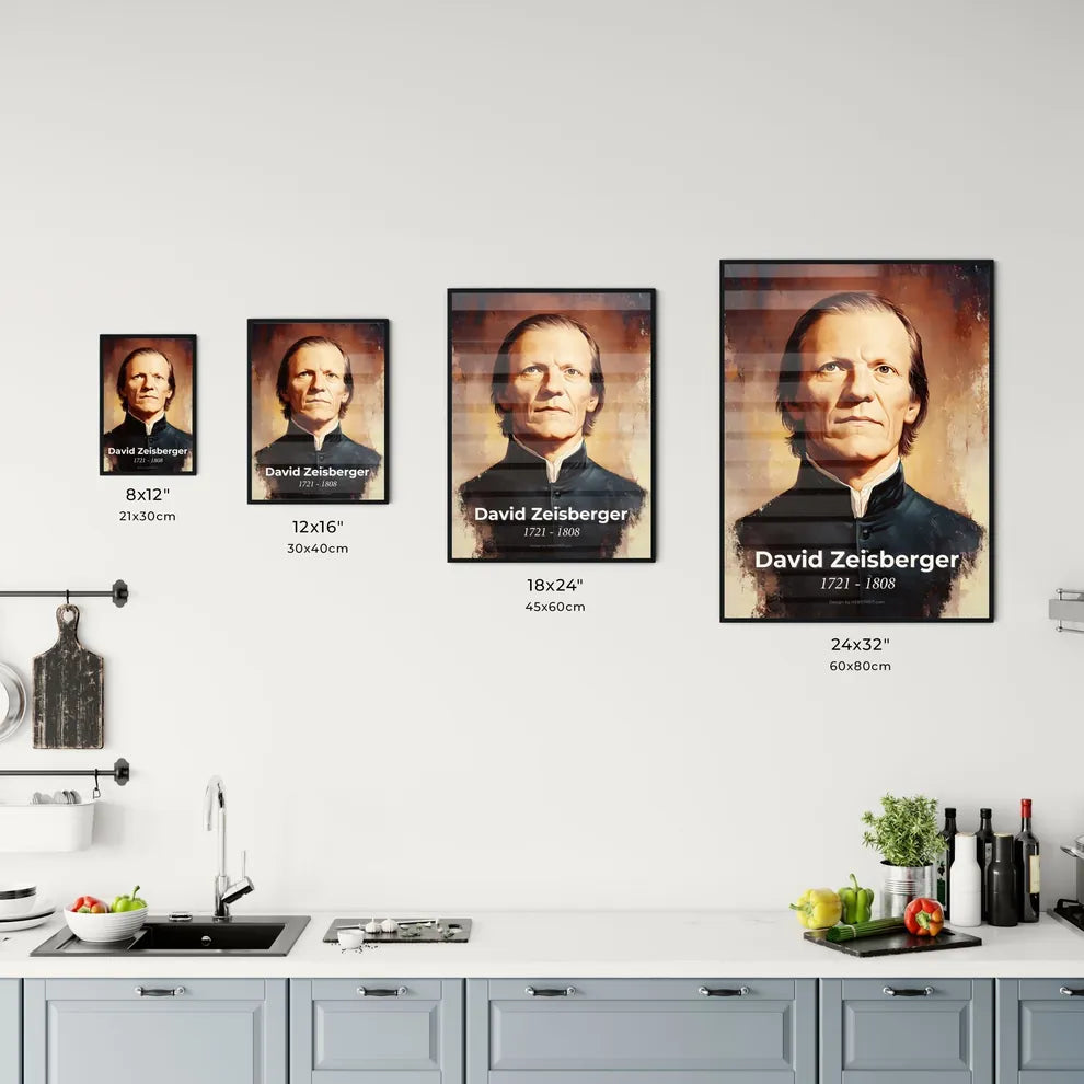 Portrait of David Zeisberger Size Chart