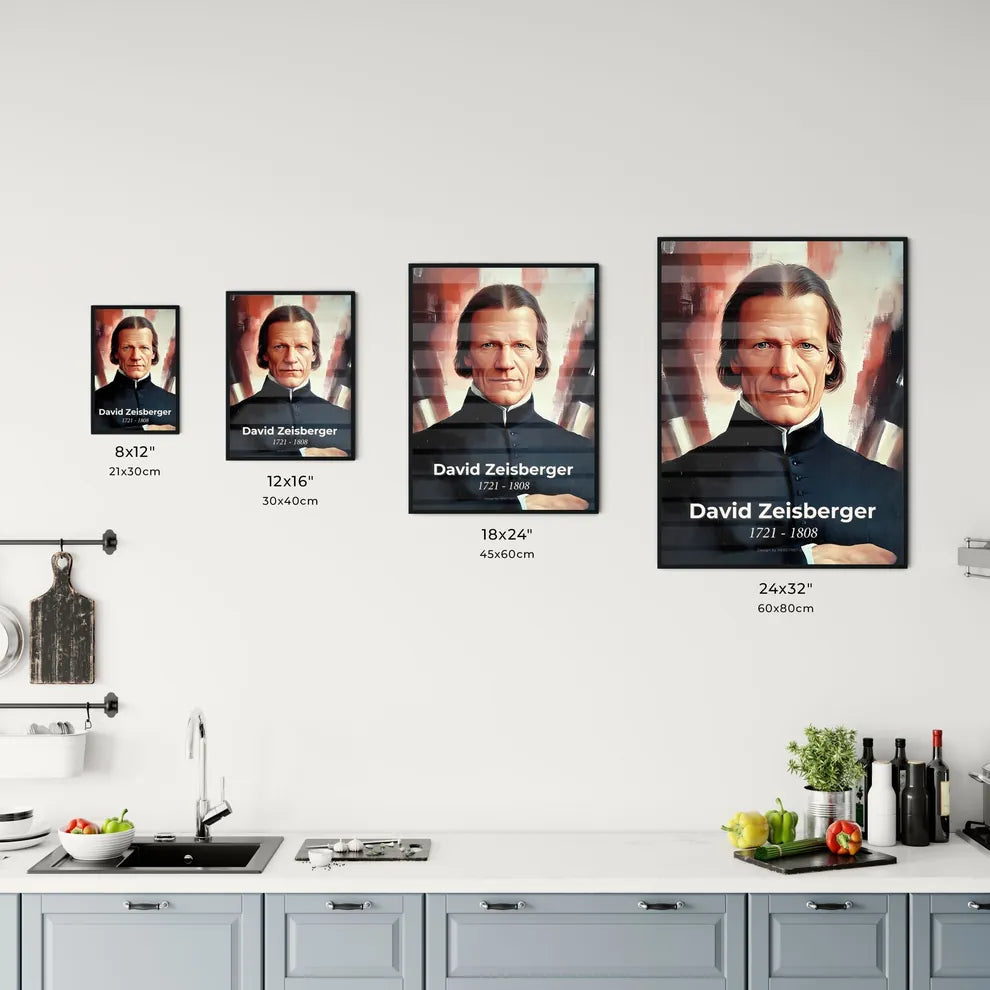 Portrait of David Zeisberger Size Chart