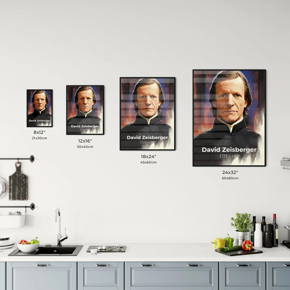 Portrait of David Zeisberger Size Chart