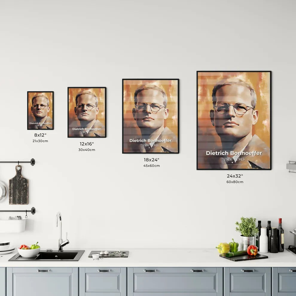 Portrait of Dietrich Bonhoeffer Size Chart