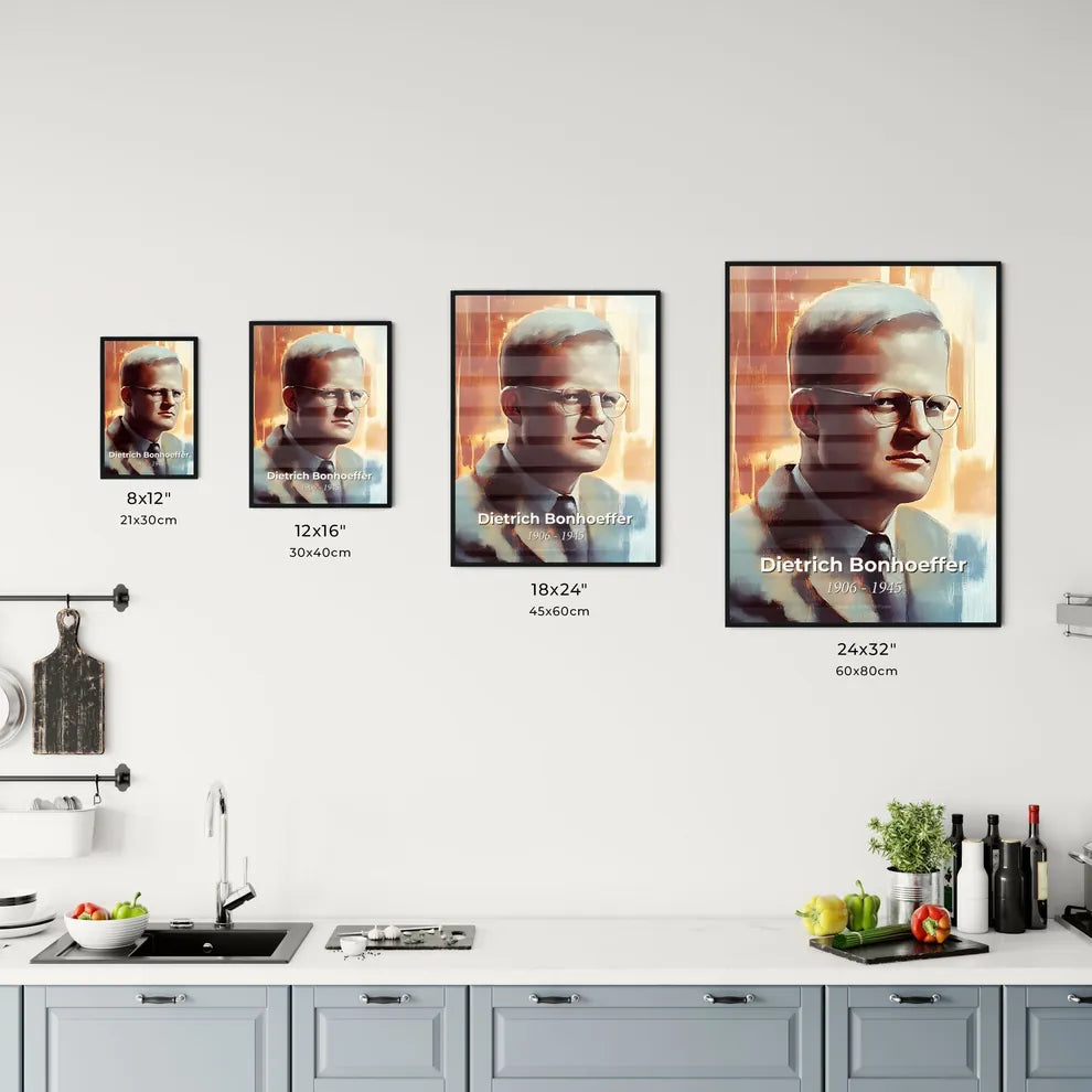 Portrait of Dietrich Bonhoeffer Size Chart