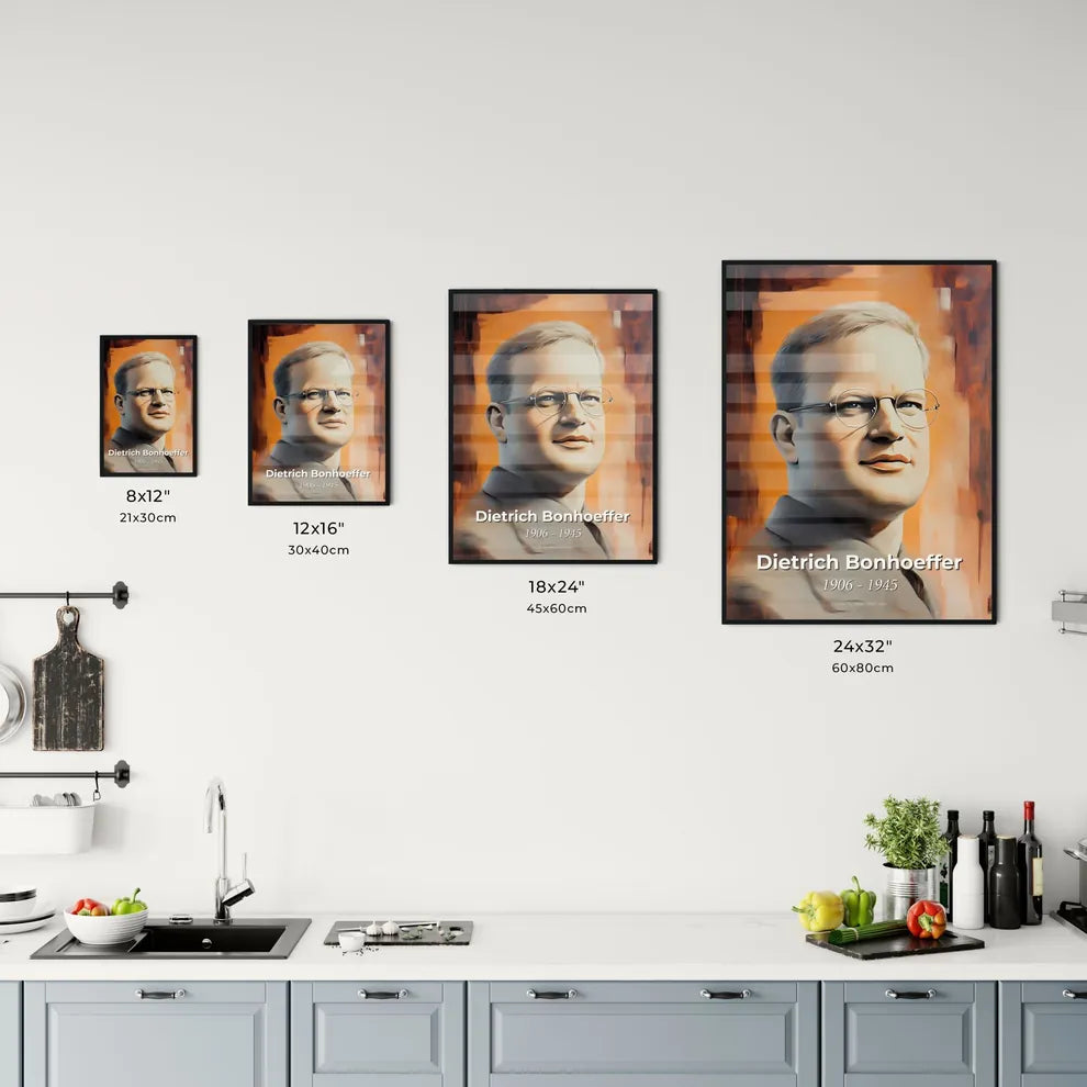 Portrait of Dietrich Bonhoeffer Size Chart