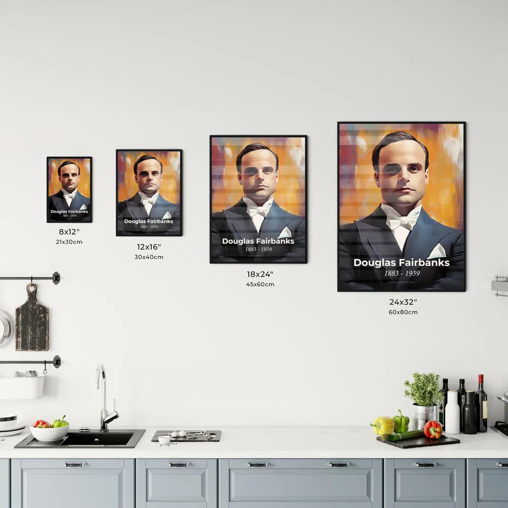 Portrait of Douglas Fairbanks Size Chart
