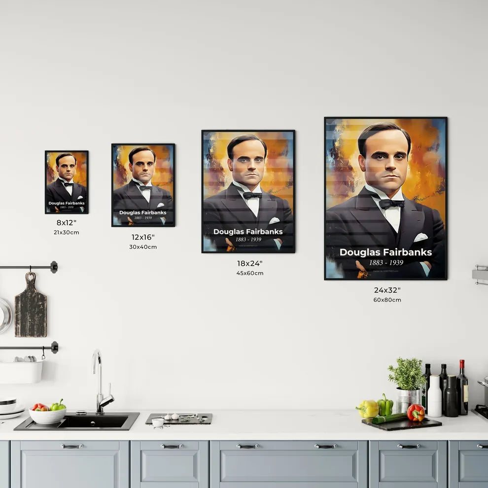 Portrait of Douglas Fairbanks Size Chart