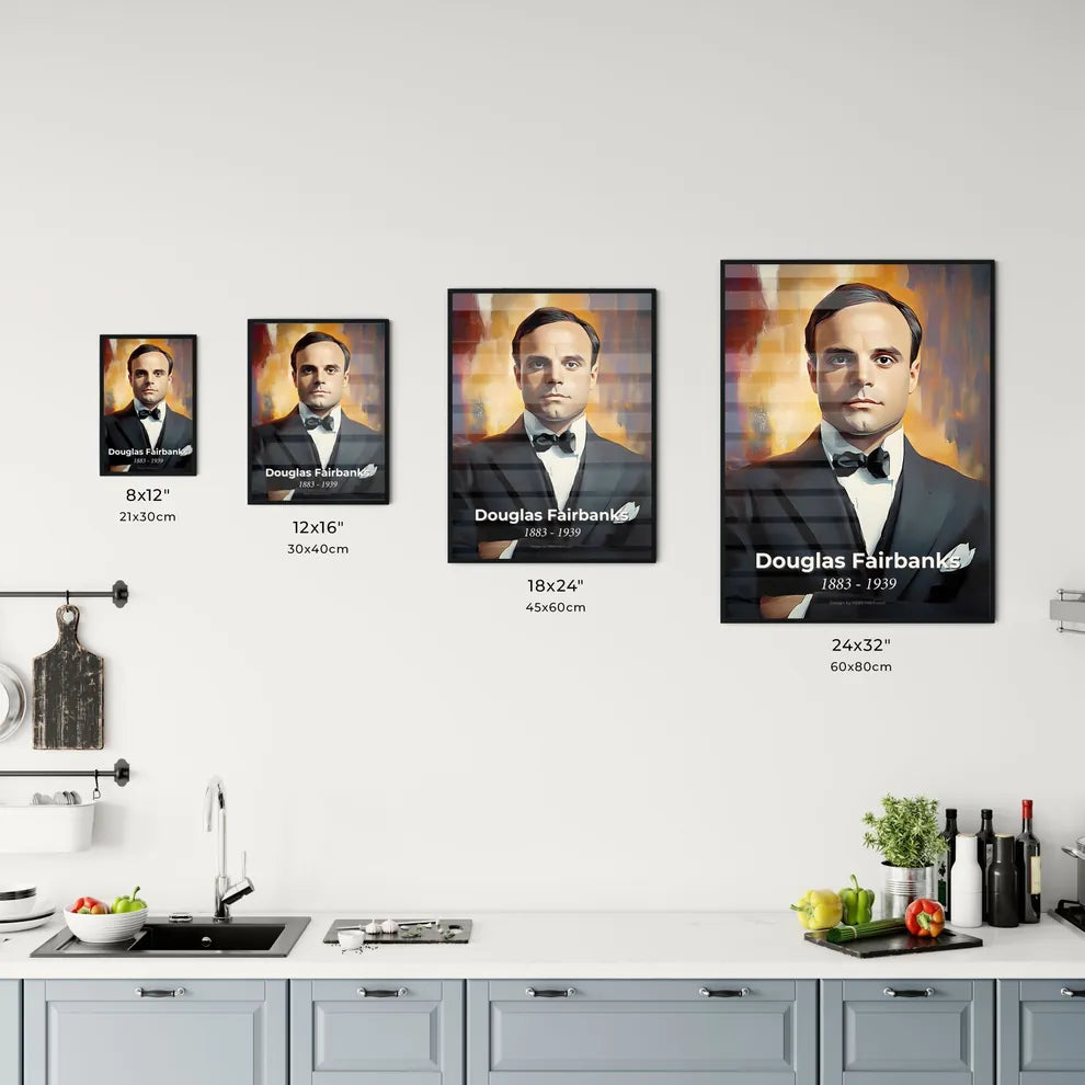 Portrait of Douglas Fairbanks Size Chart