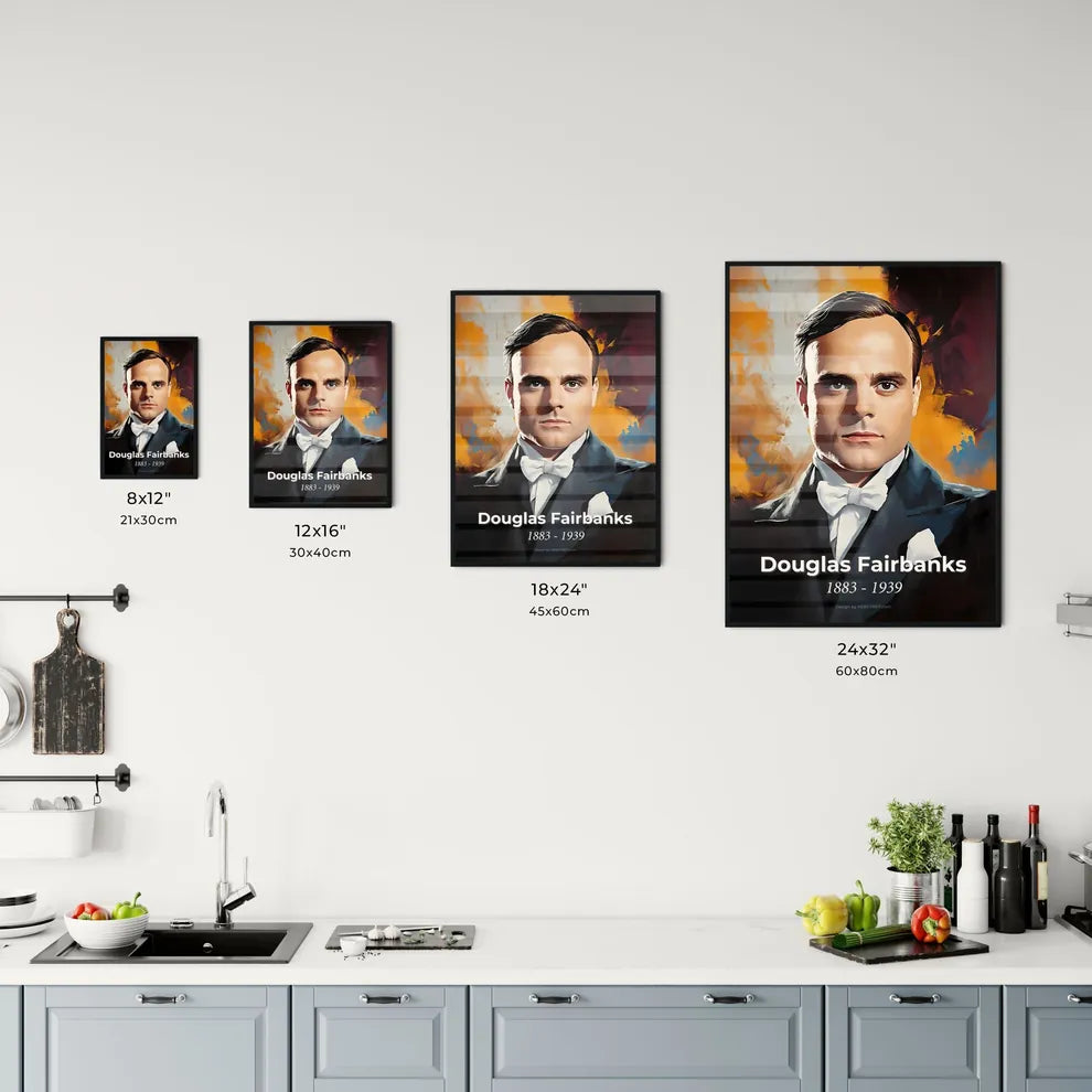 Portrait of Douglas Fairbanks Size Chart