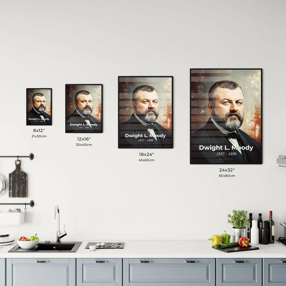 Portrait of Dwight L. Moody Size Chart