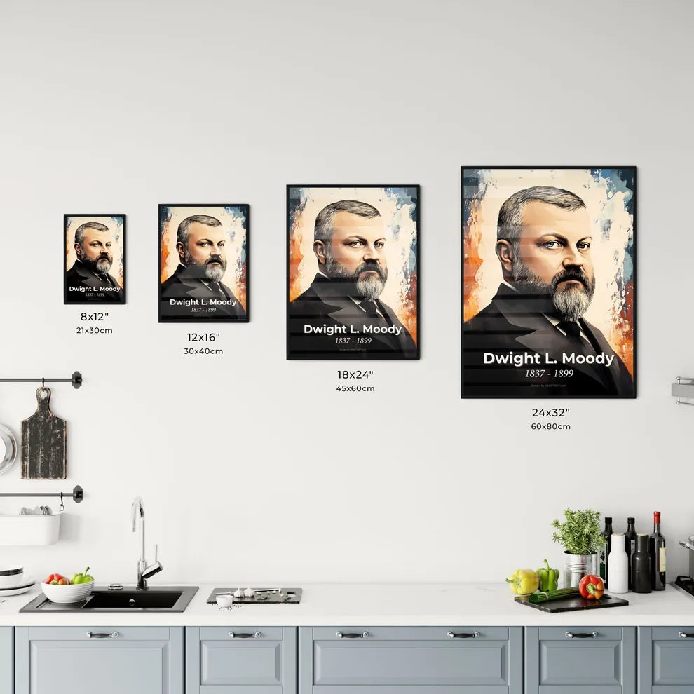 Portrait of Dwight L. Moody Size Chart