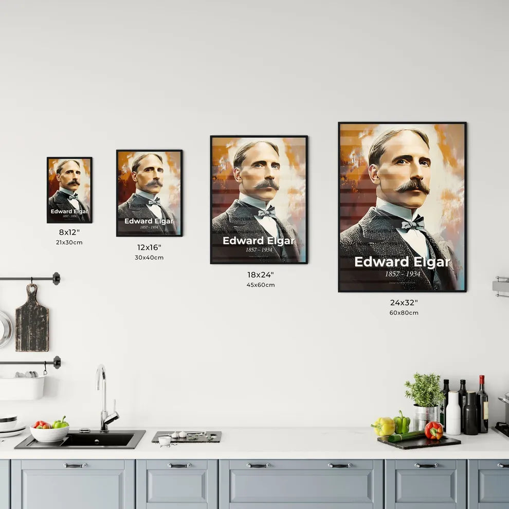 Portrait of Edward Elgar Size Chart