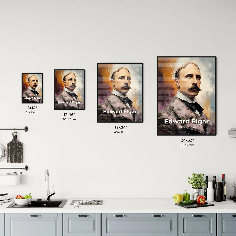 Portrait of Edward Elgar Size Chart