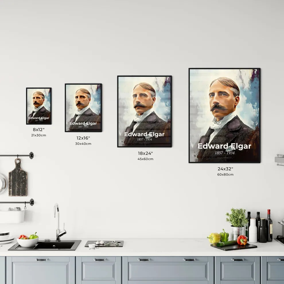Portrait of Edward Elgar Size Chart