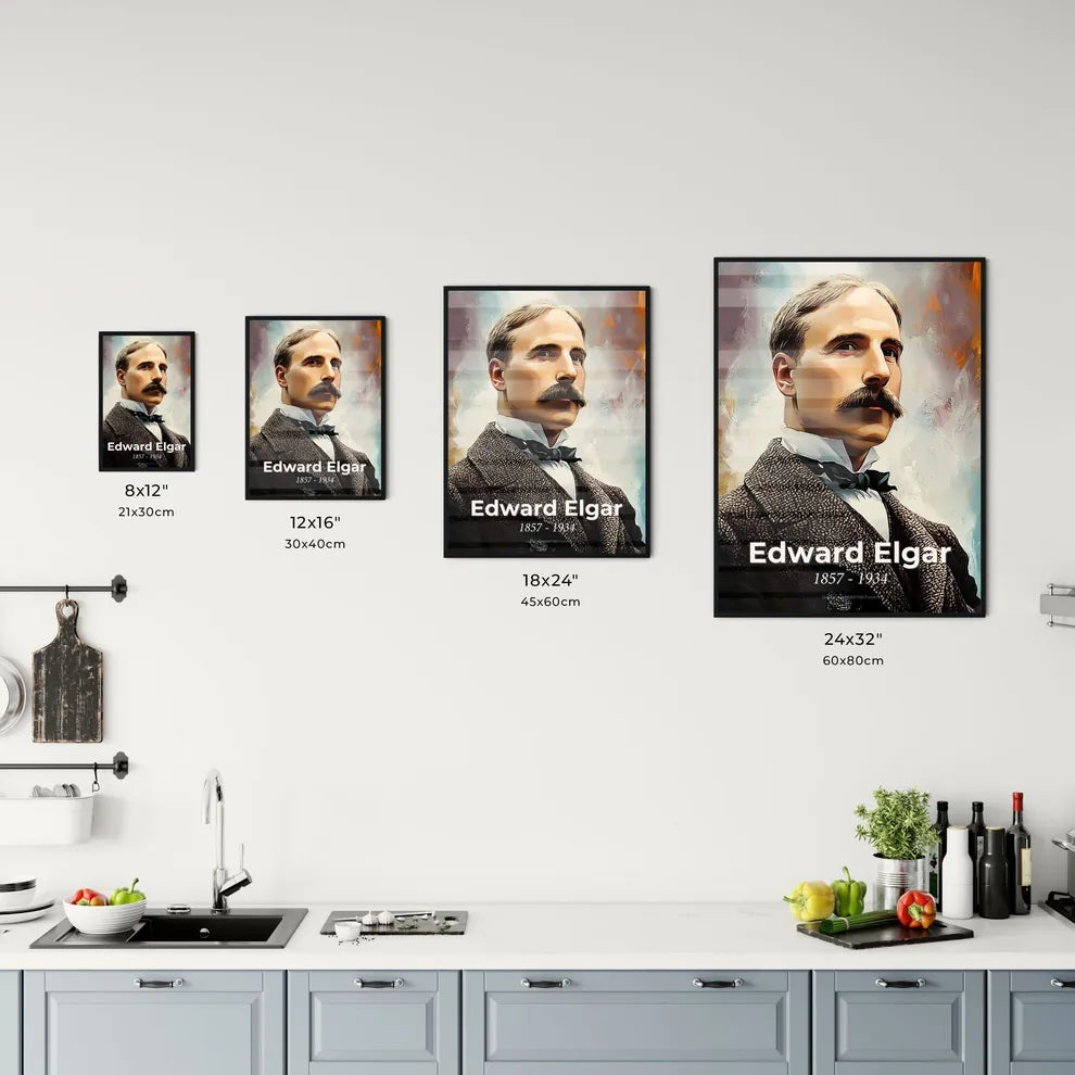 Portrait of Edward Elgar Size Chart