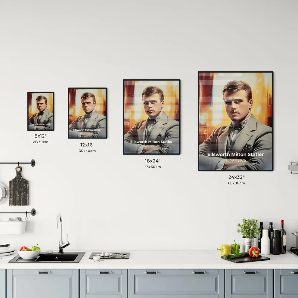 Portrait of Ellsworth Milton Statler Size Chart