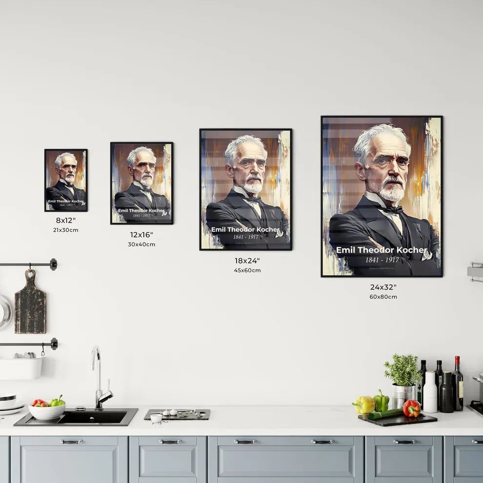 Portrait of Emil Theodor Kocher Size Chart