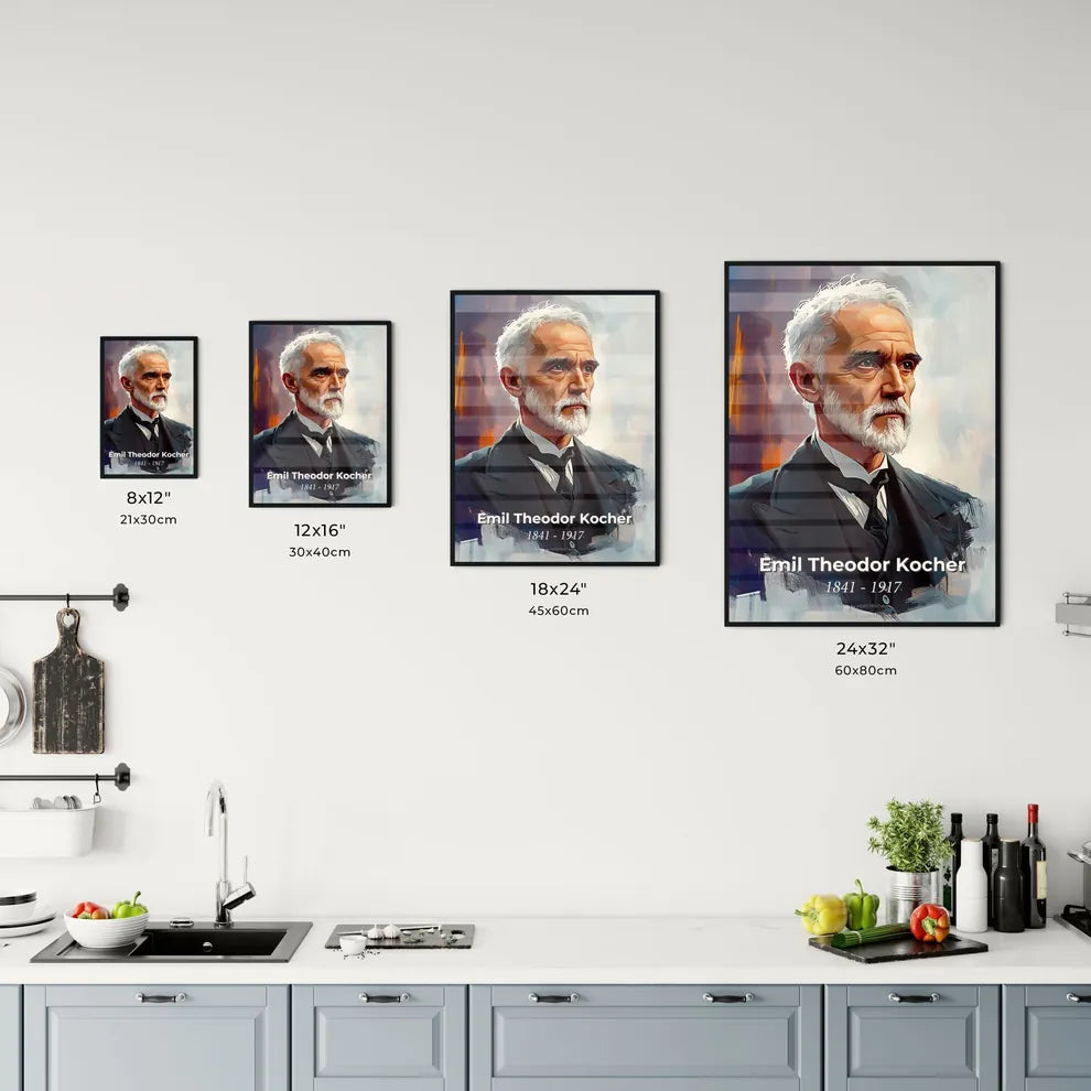 Portrait of Emil Theodor Kocher Size Chart