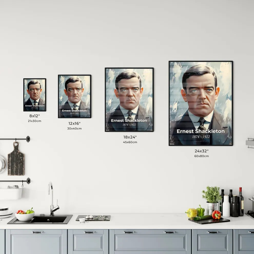 Portrait of Ernest Shackleton Size Chart