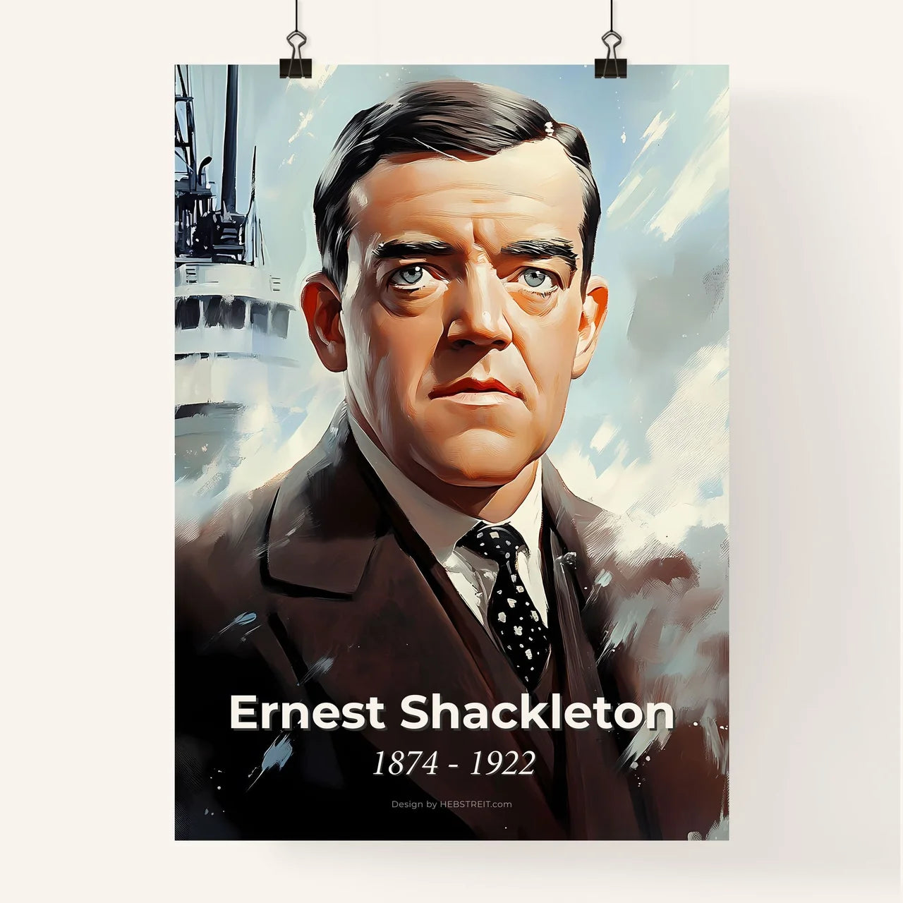 Portrait of Ernest Shackleton Poster