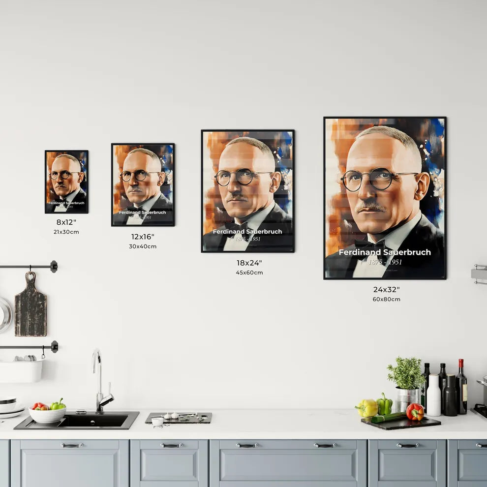 Portrait of Ferdinand Sauerbruch Size Chart