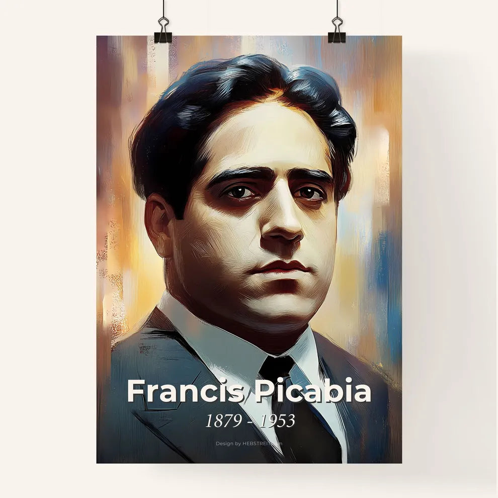 Portrait of Francis Picabia, 1879 - 1953. Impressionistic painting of a man in a suit. Poster