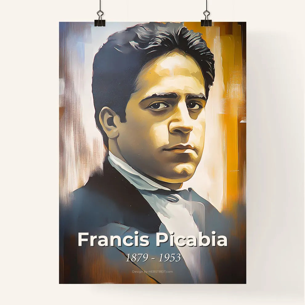 Portrait of Francis Picabia, 1879 - 1953. Impressionistic painting of a painting of a man. Poster