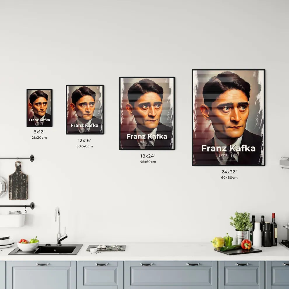 Portrait of Franz Kafka Size Chart