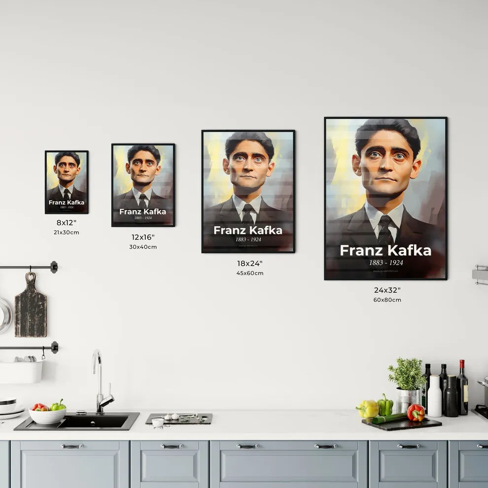Portrait of Franz Kafka Size Chart