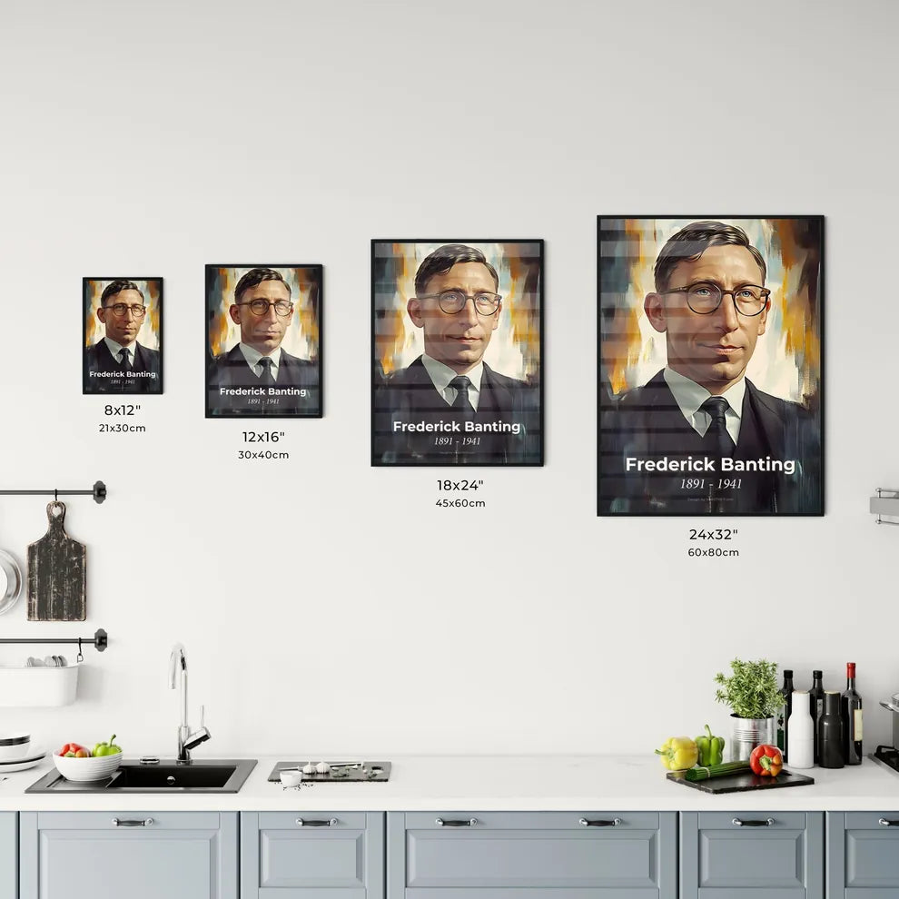 Portrait of Frederick Banting Size Chart