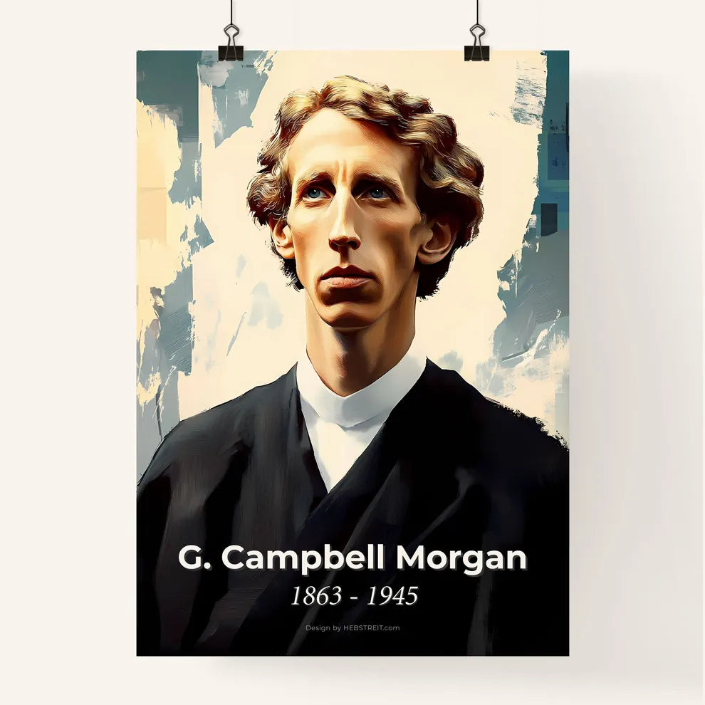 Portrait of G. Campbell Morgan, 1863 - 1945. Impressionistic painting of a man in a black robe. Poster