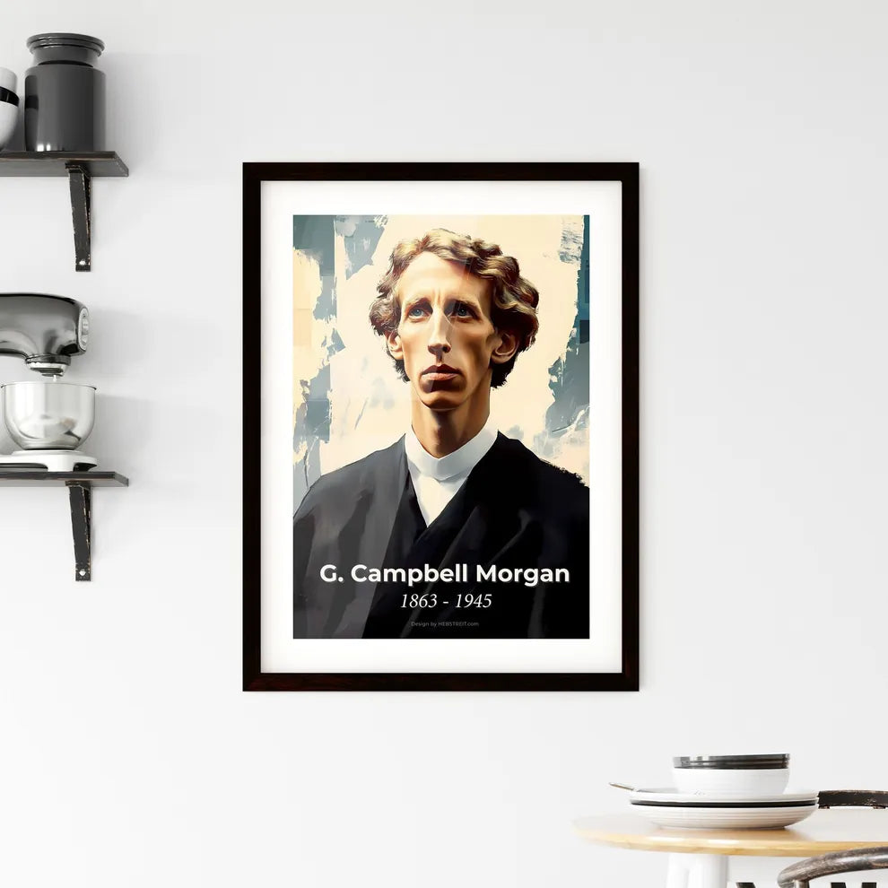 Portrait of G. Campbell Morgan, 1863 - 1945. Impressionistic painting of a man in a black robe. Custom Print