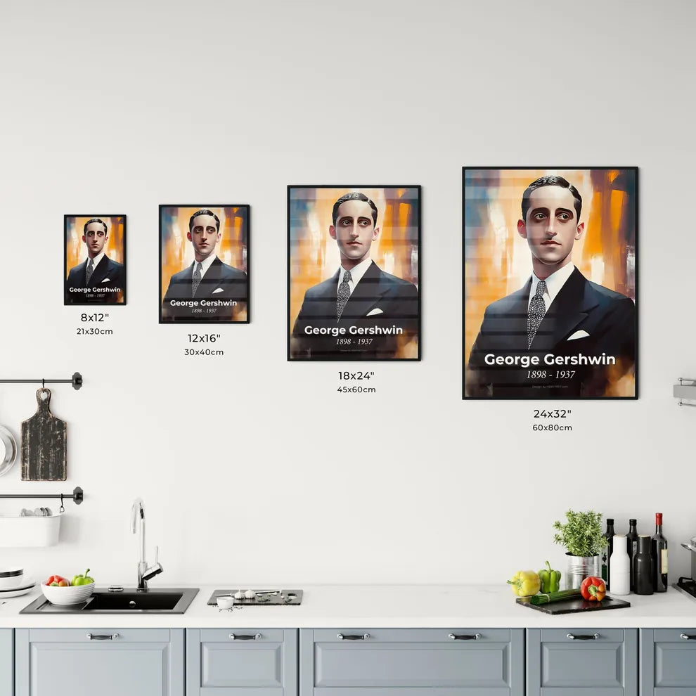Portrait of George Gershwin Size Chart
