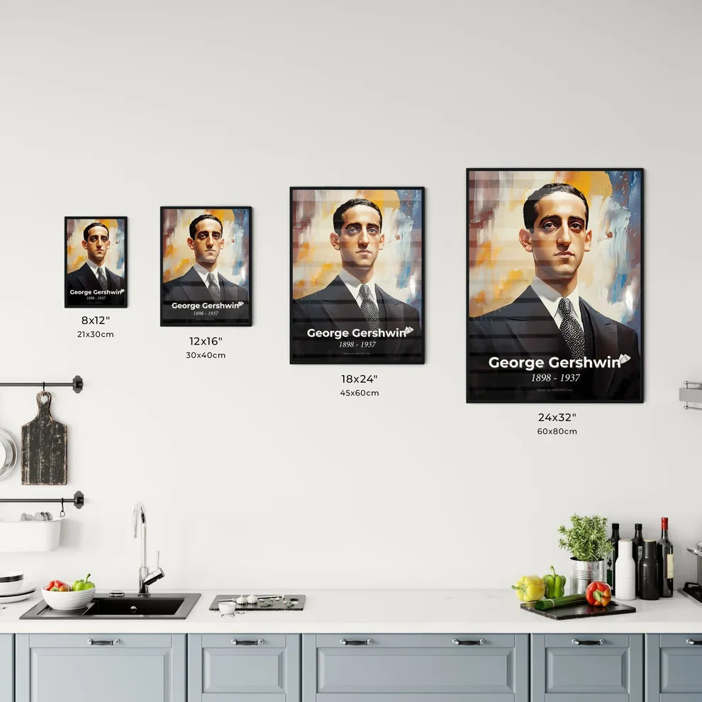 Portrait of George Gershwin Size Chart