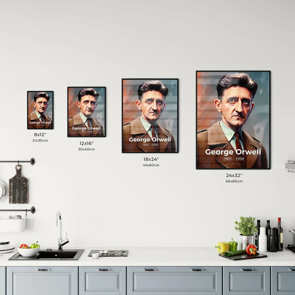 Portrait of George Orwell Size Chart