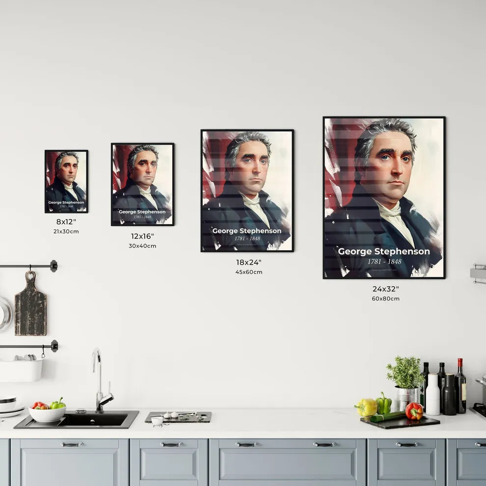 Portrait of George Stephenson Size Chart
