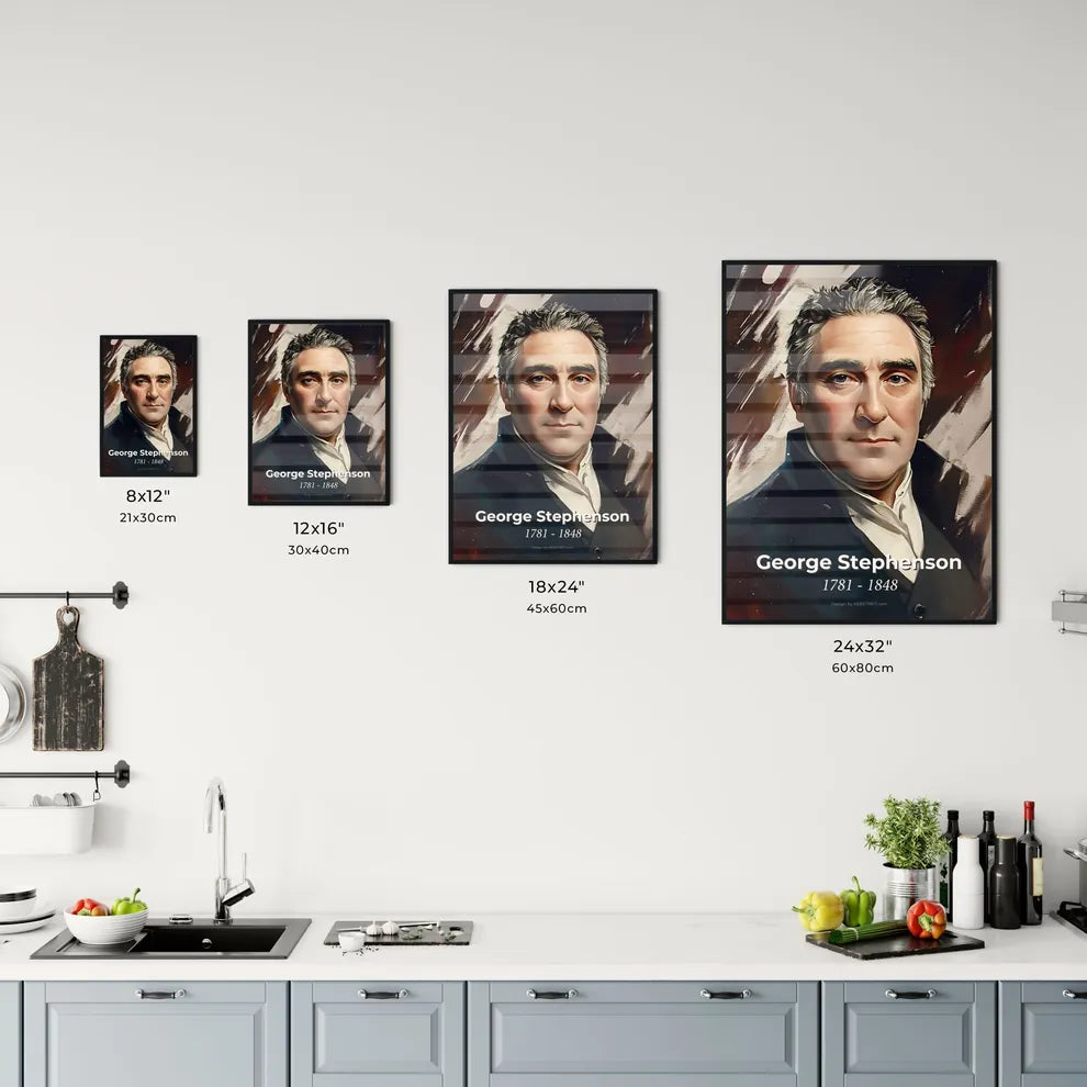 Portrait of George Stephenson Size Chart