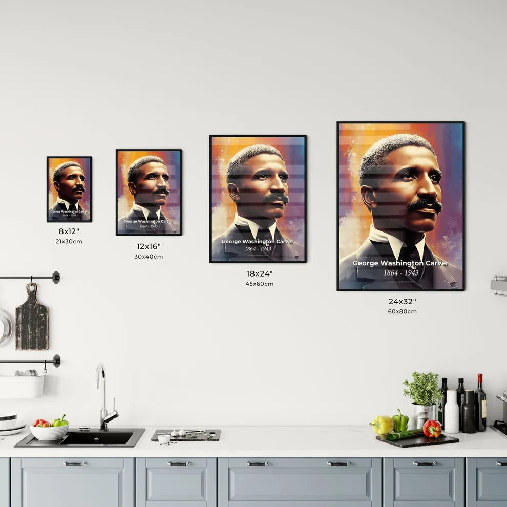 Portrait of George Washington Carver Size Chart