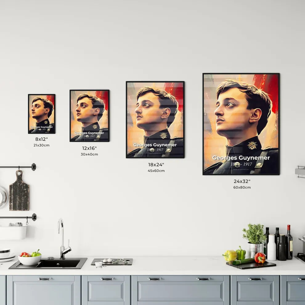 Portrait of Georges Guynemer Size Chart