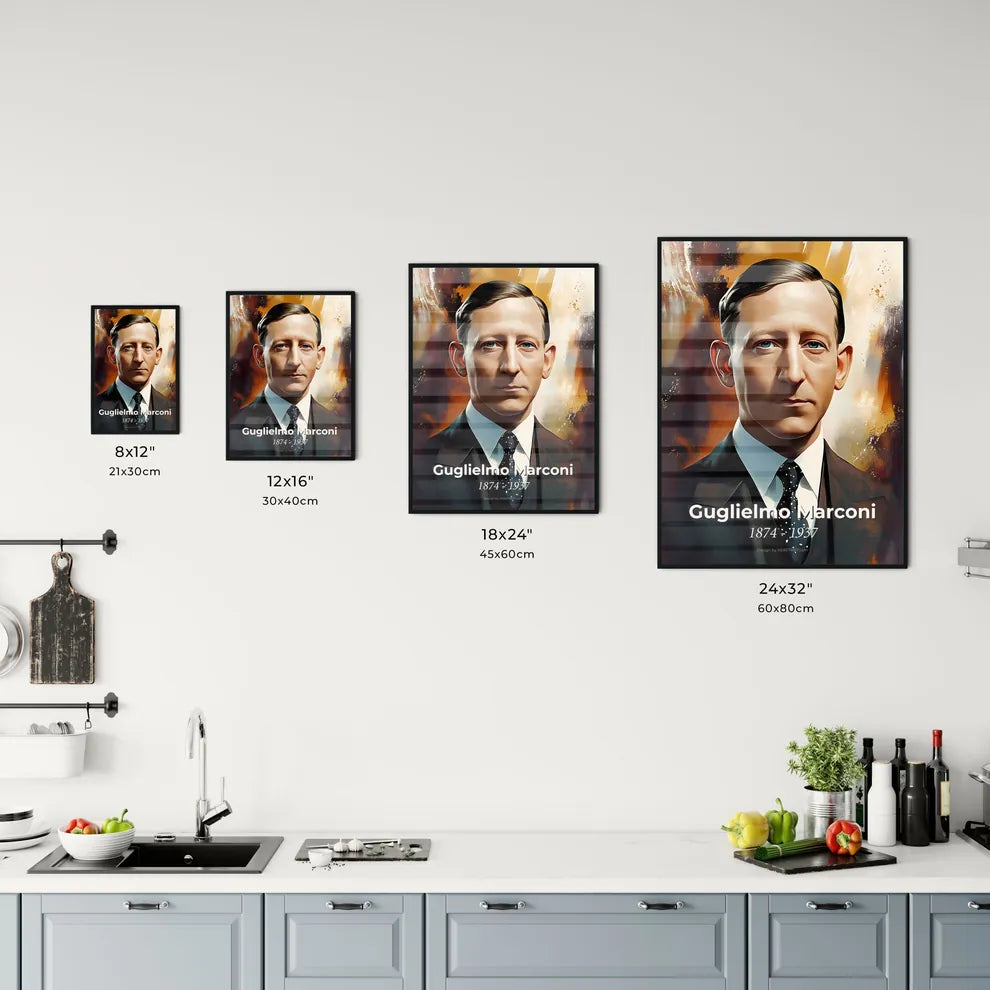 Portrait of Guglielmo Marconi Size Chart