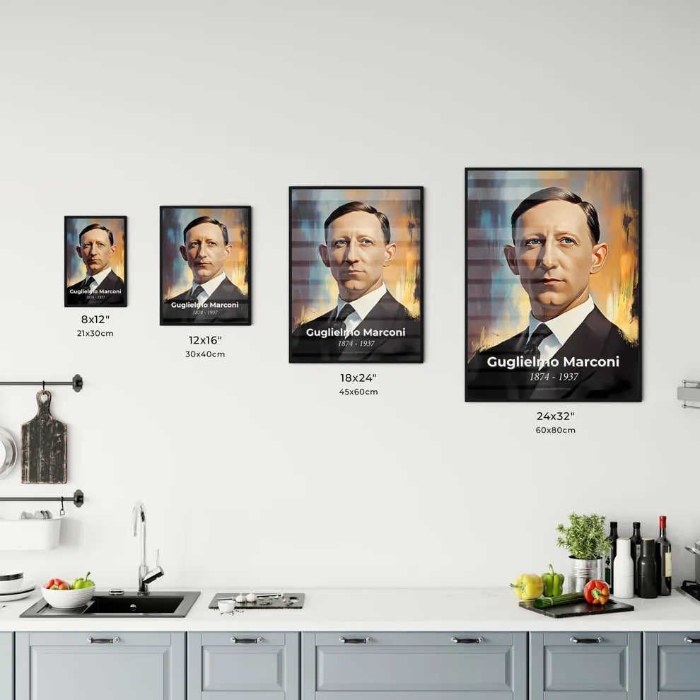 Portrait of Guglielmo Marconi Size Chart