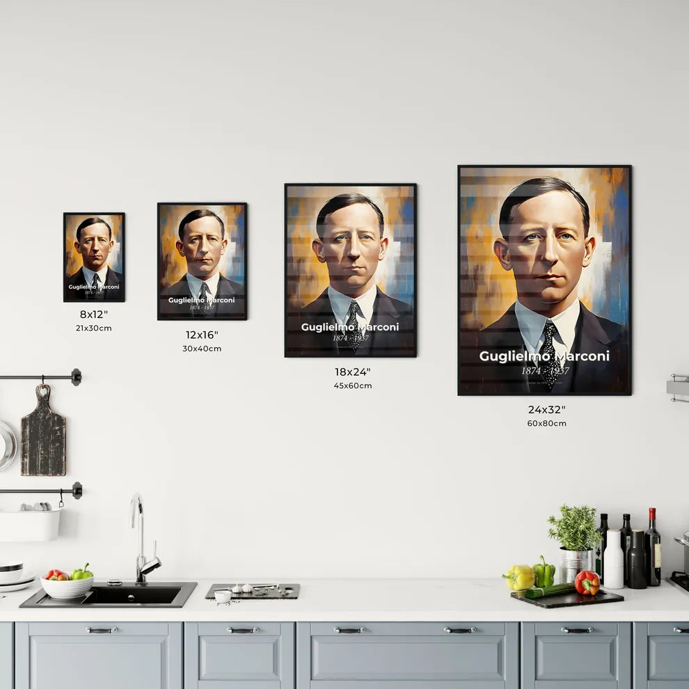 Portrait of Guglielmo Marconi Size Chart