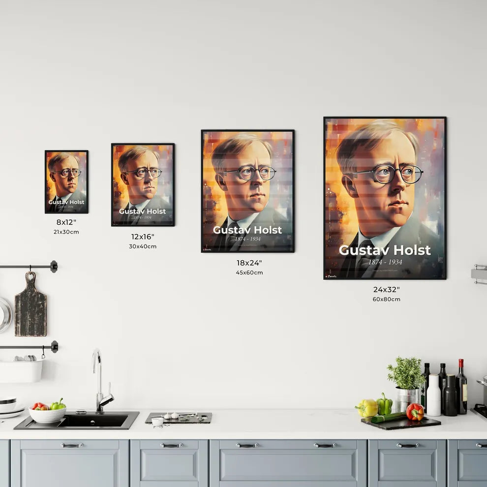 Portrait of Gustav Holst Size Chart