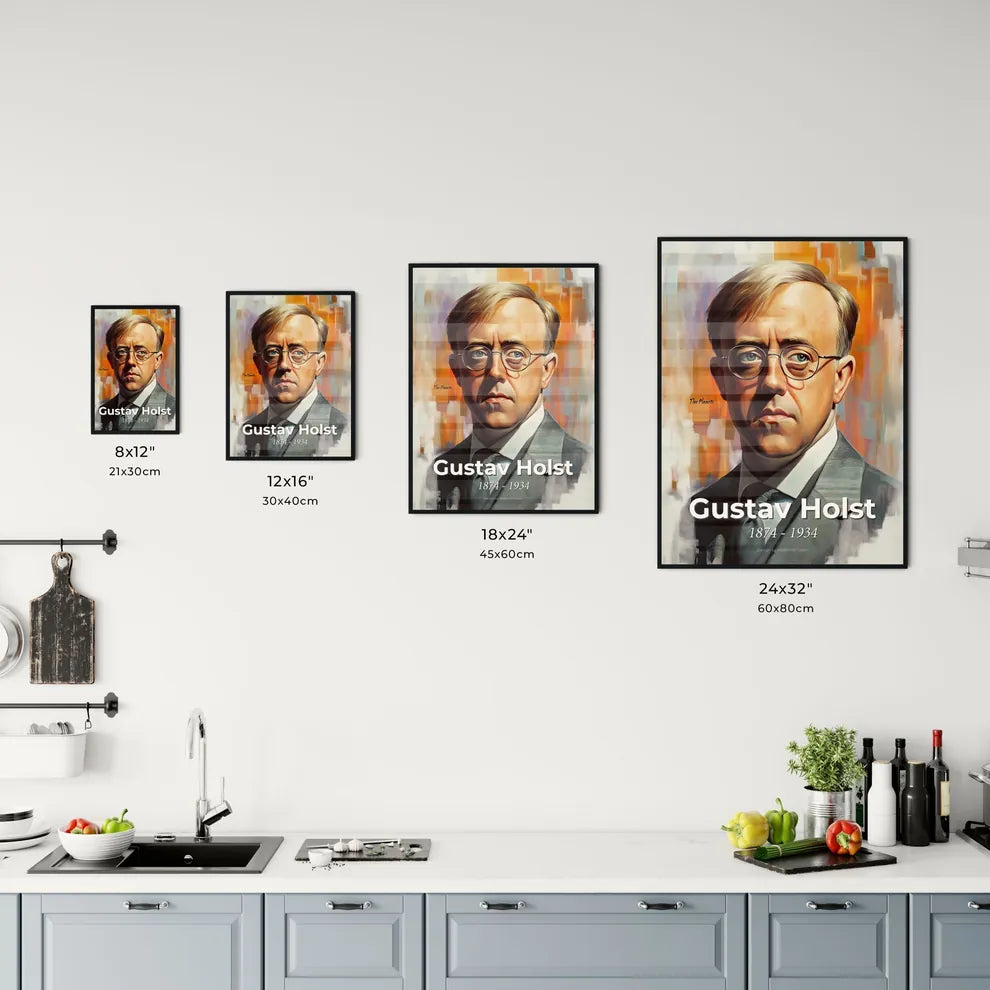 Portrait of Gustav Holst Size Chart